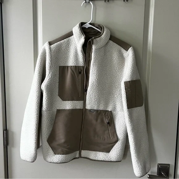 Figs On Shift Sherpa Jacket Cream Fleece Full Zip - Picture 6 of 11